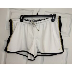 Womens Champion XL White Shorts with Black and Gold Trim